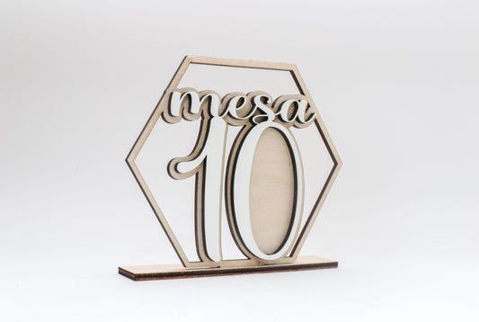 Marcador de Mesa - Hexágono