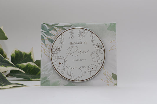 Lembrança de Batizado- Círculo com animais