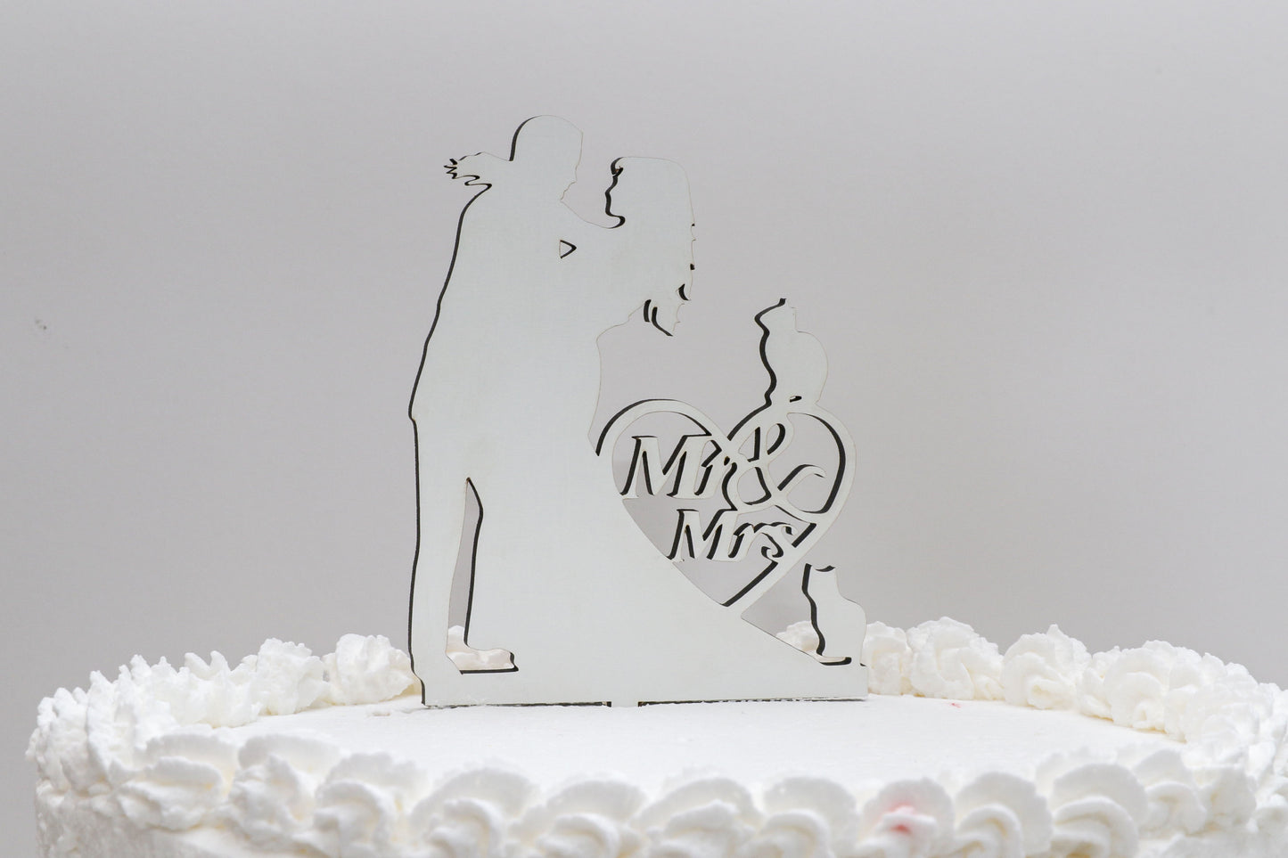 Topo de Bolo de Casamento - Mr&Mrs com Gatos