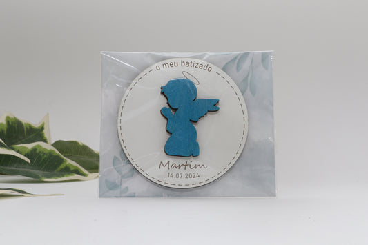 Lembrança de Batizado- Círculo com Anjo 3D