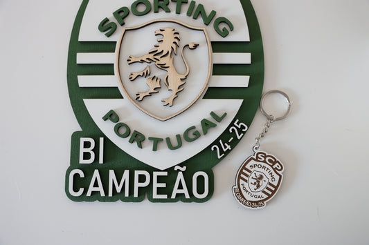 Placa Decorativa Sporting - Bi Campeão 24/25
