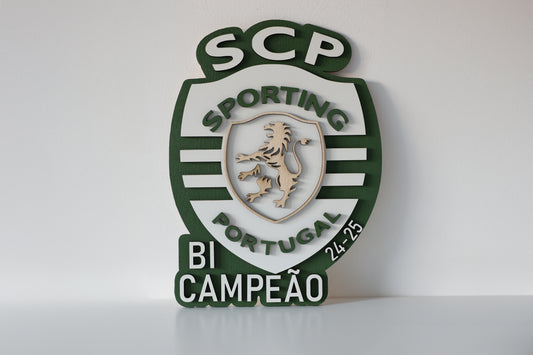 Placa Decorativa Sporting - Bi Campeão 24/25